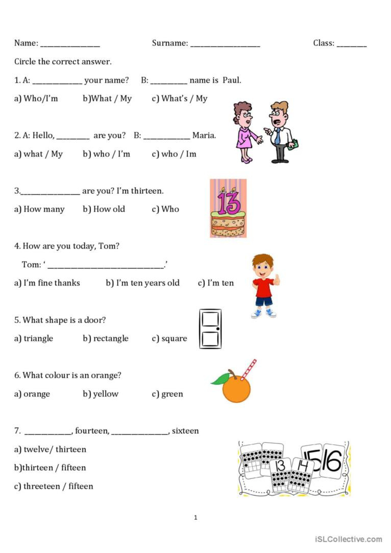 Multiple Choice Test Questions: English Esl Worksheets Pdf & Doc with Free Printable Multiple Choice Worksheets