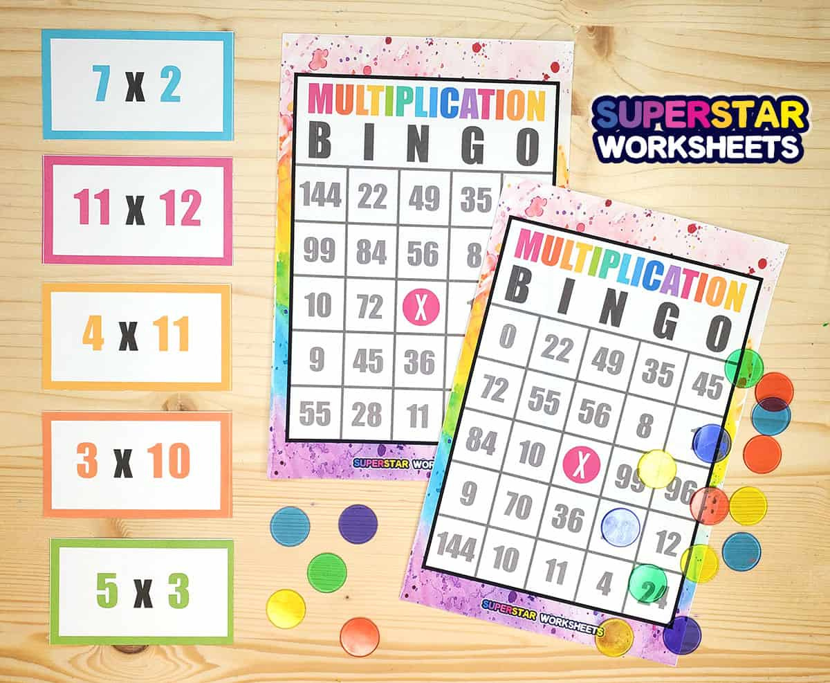 Multiplication Bingo - Superstar Worksheets inside Free Printable Multiplication Bingo