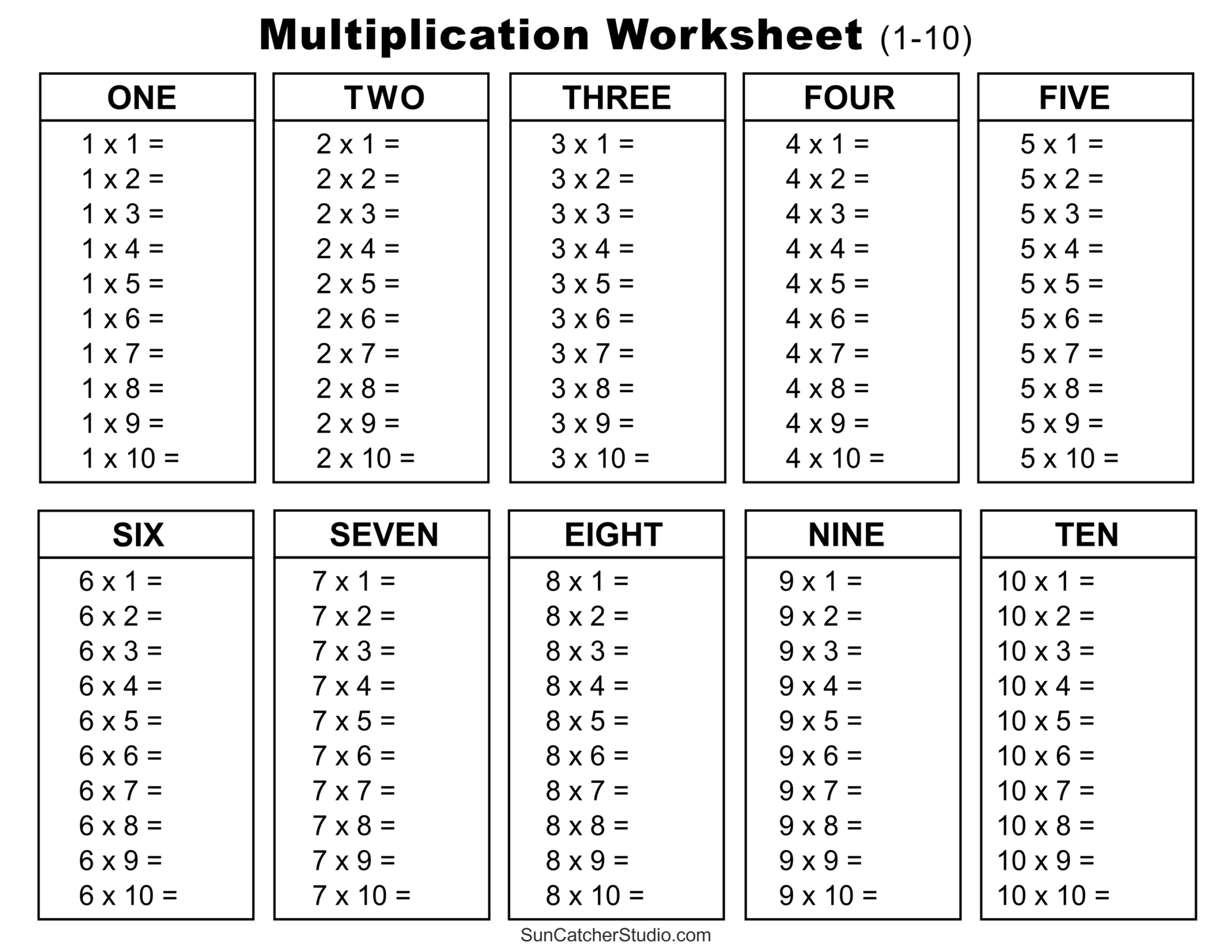 Multiplication Charts (Pdf): Free Printable Times Tables – Free in Free Printable Math Worksheets Multiplication Facts