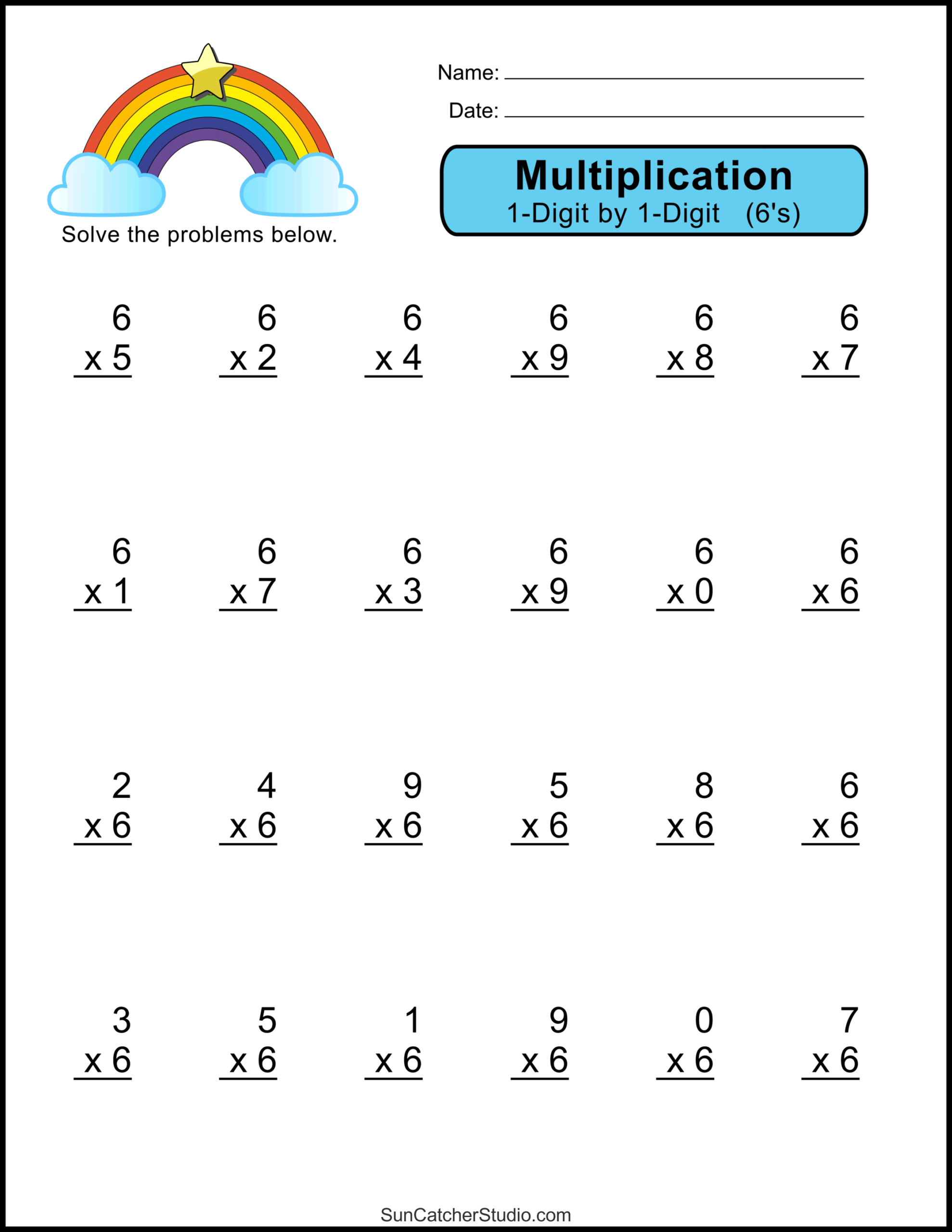 Multiplication Worksheets: (One-Digit Math Drills) – Free with Free Printable Multiplication Sheets