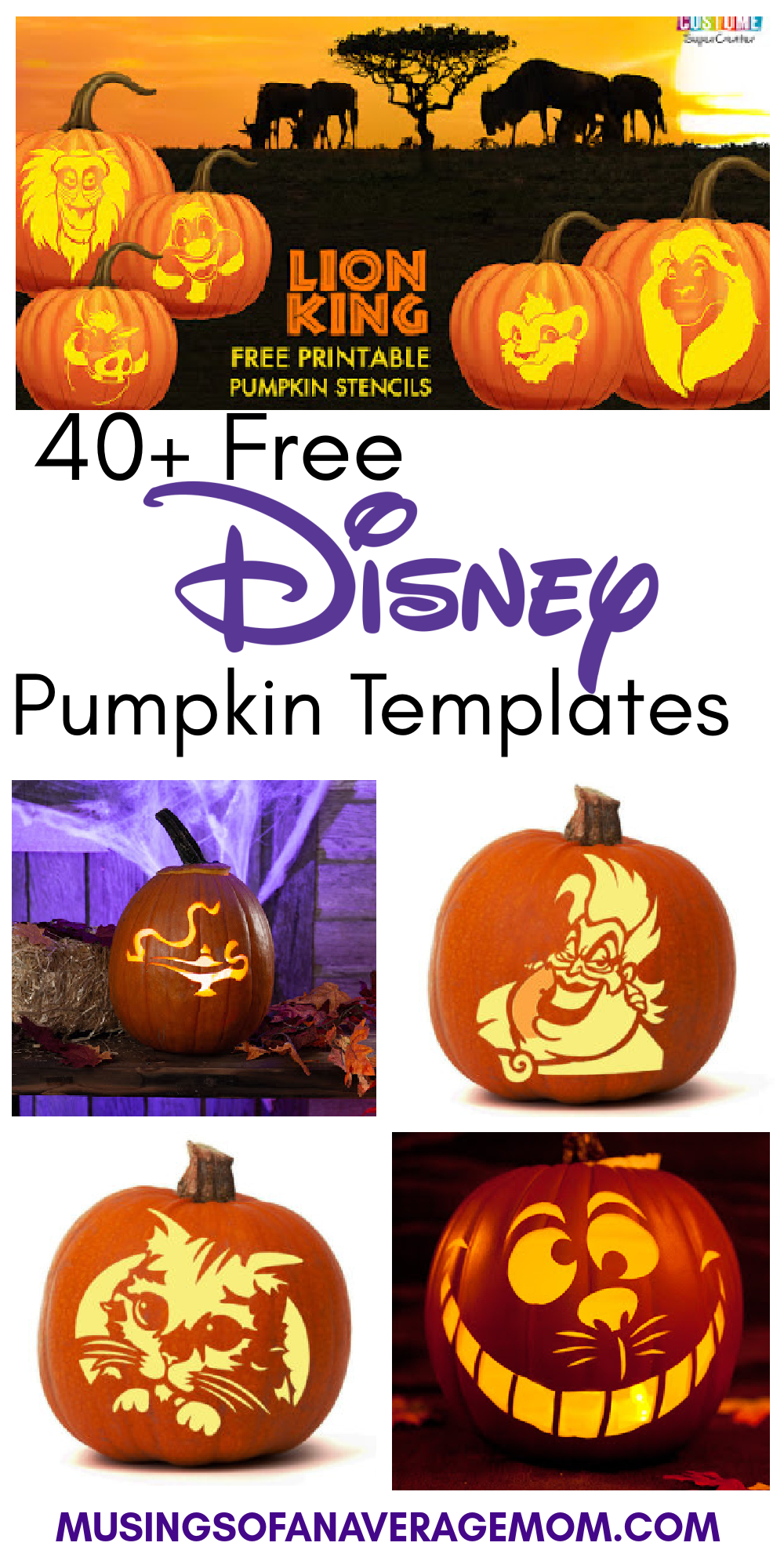Musings Of An Average Mom: Free Disney Pumpkin Carving Templates for Free Pumpkin Carving Patterns Disney Printable