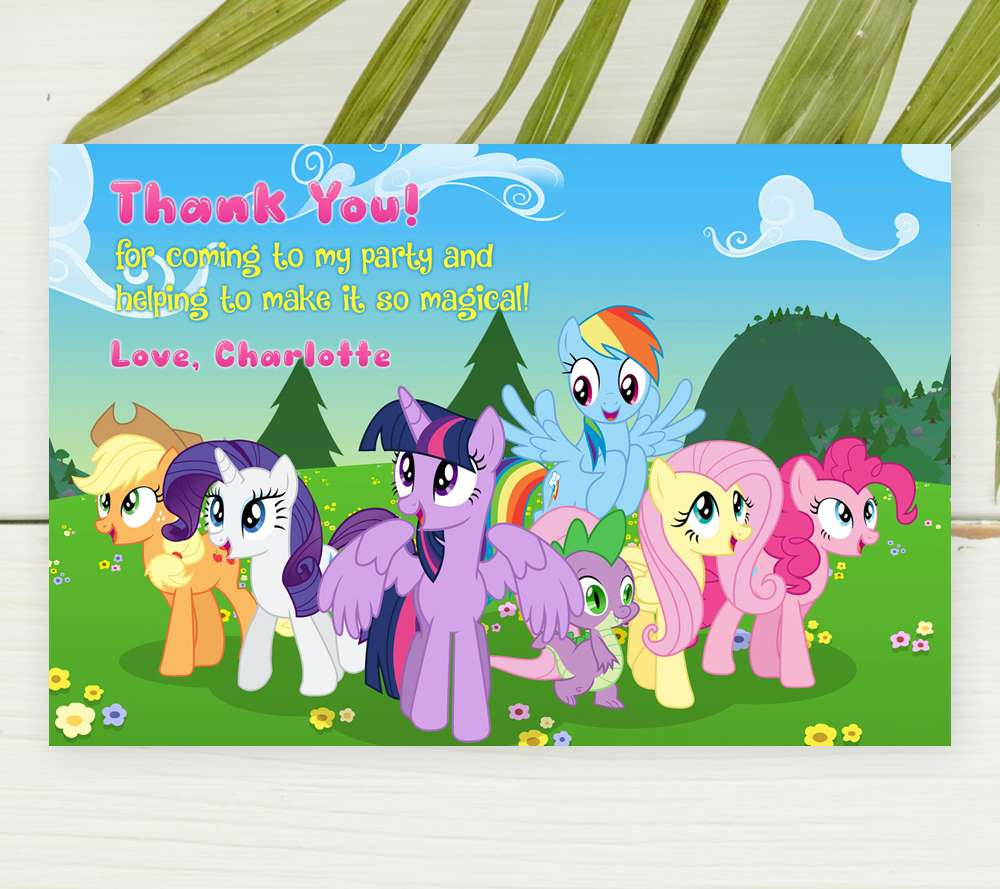 My Little Pony Thank You Card - Edit Yourself Online Free Demo for Free Printable My Little Pony Thank You Cards