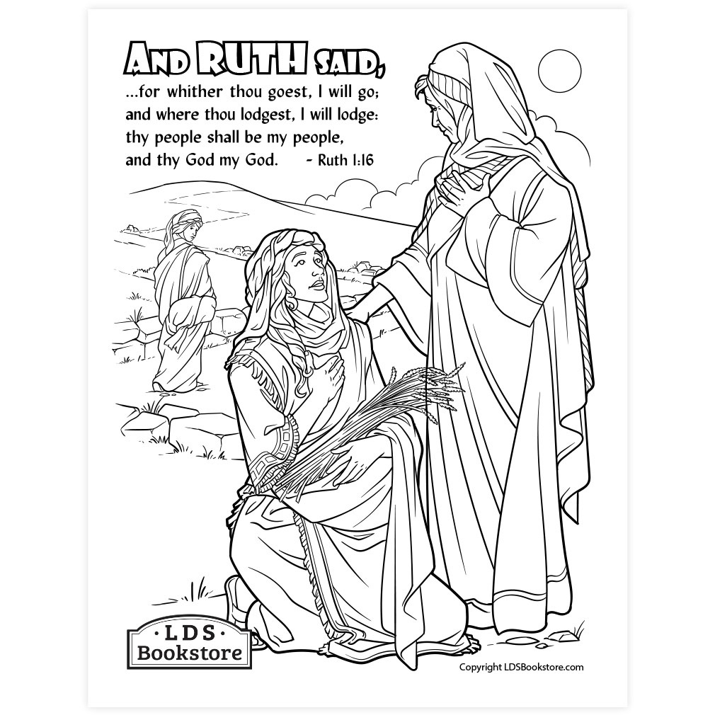 Naomi And Ruth Coloring Page - Printable intended for Free Printable Bible Characters Coloring Pages