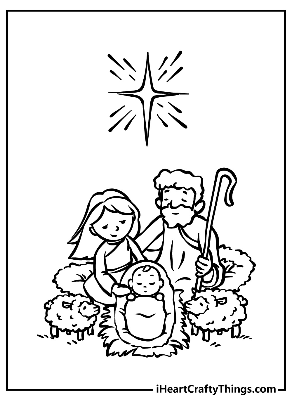 Nativity Coloring Pages (100% Free Printables) within Free Printable Christmas Baby Jesus Coloring Pages