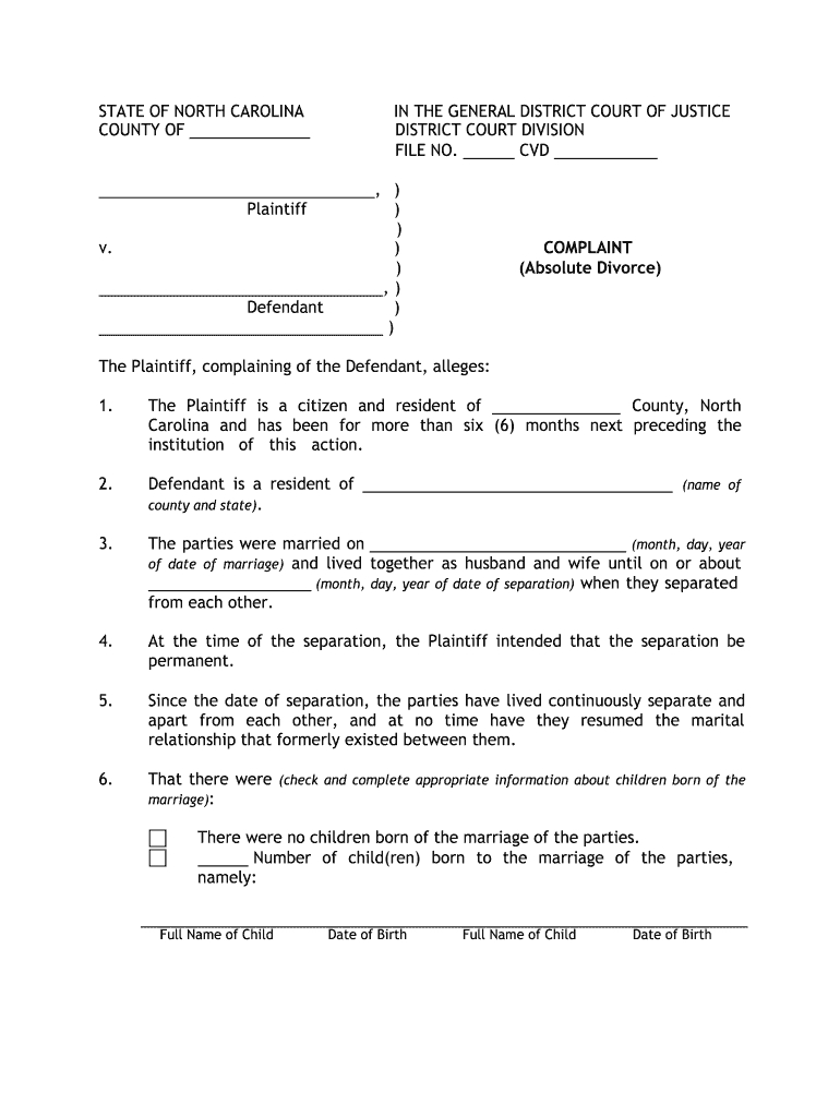 Nc Divorce Forms Pdf: Fill Out &amp; Sign Online | Dochub with regard to Free Printable Divorce Papers For North Carolina