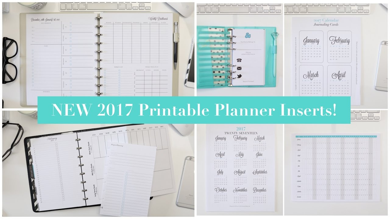 New 2017 Printable Planner Inserts For Filofax, Discbound, 3 Ring Binders &  More intended for Free Filofax Printables 2017