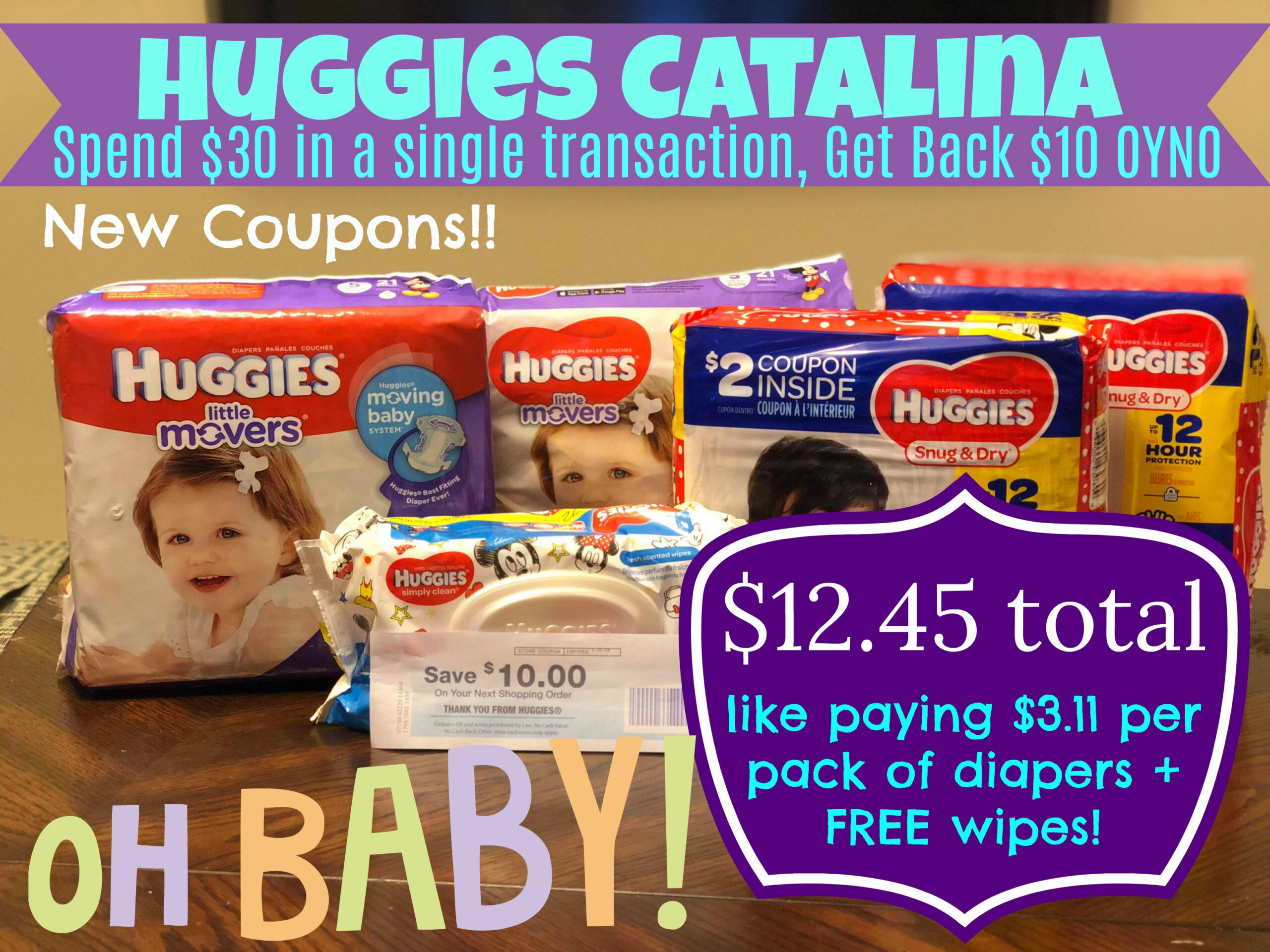New Huggies Coupons + Catalina | 4 Packs Of Diapers And 1 Wipes As intended for Free Printable Coupons For Huggies Pull Ups