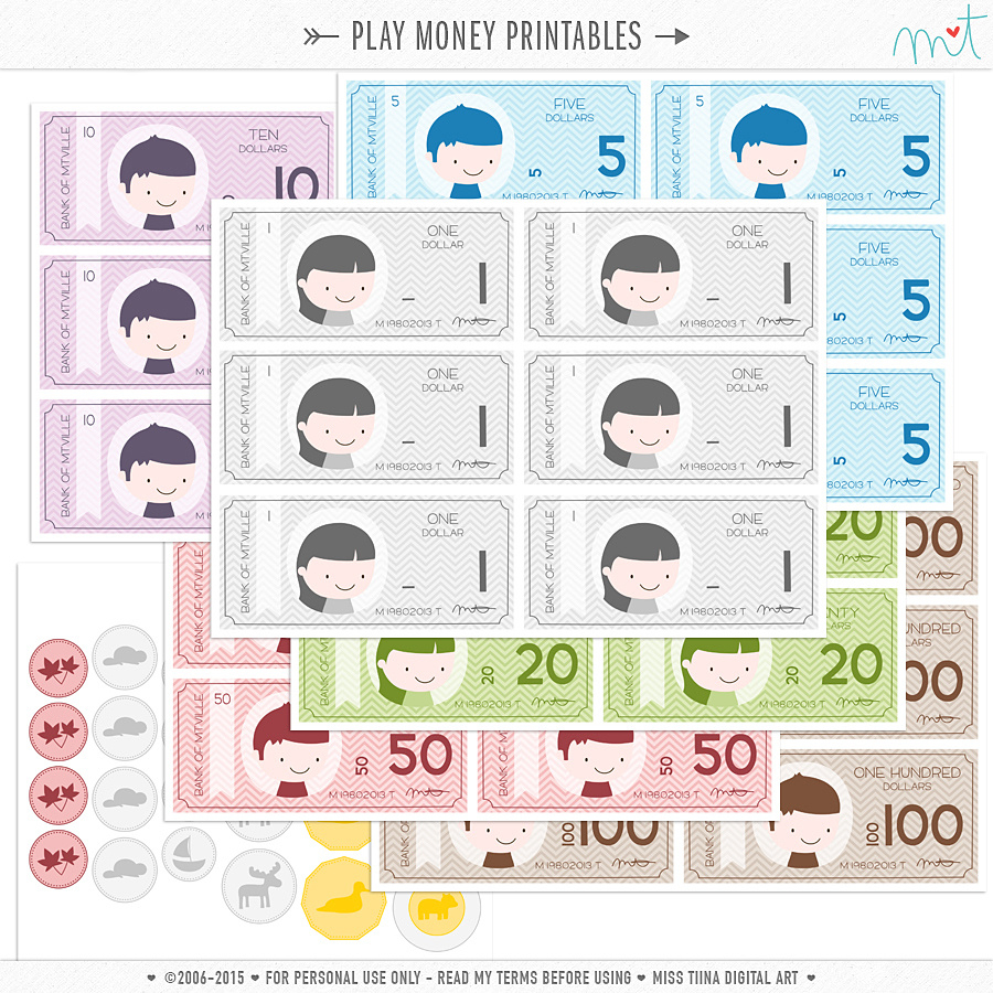 New Vector Saving Up + Free Printable Play Money! • Miss Tiina inside Free Printable Canadian Play Money For Kids