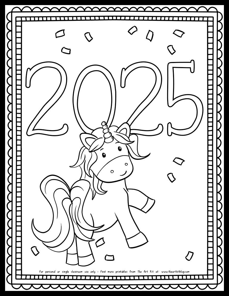 New Year Archives - The Art Kit within New Year Coloring Pages Free Printables