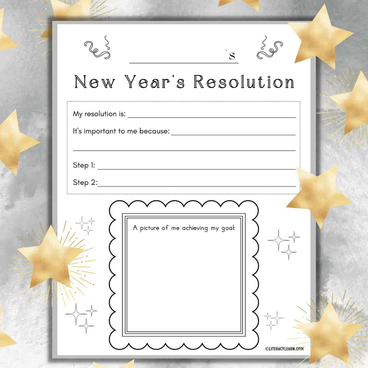 New Year'S Resolution Free Worksheet - Literacy Learn with Free New Year's Resolution Printables