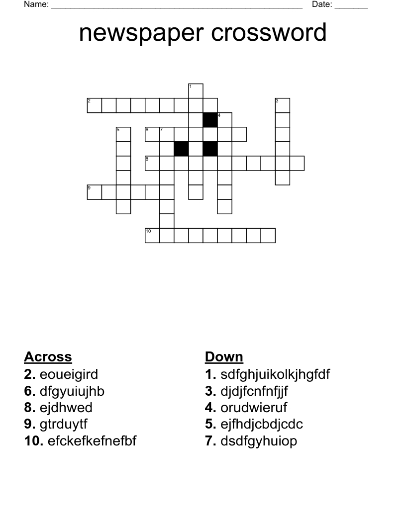 Newspaper Crossword - Wordmint in Printable Newspaper Crossword Puzzles For Free