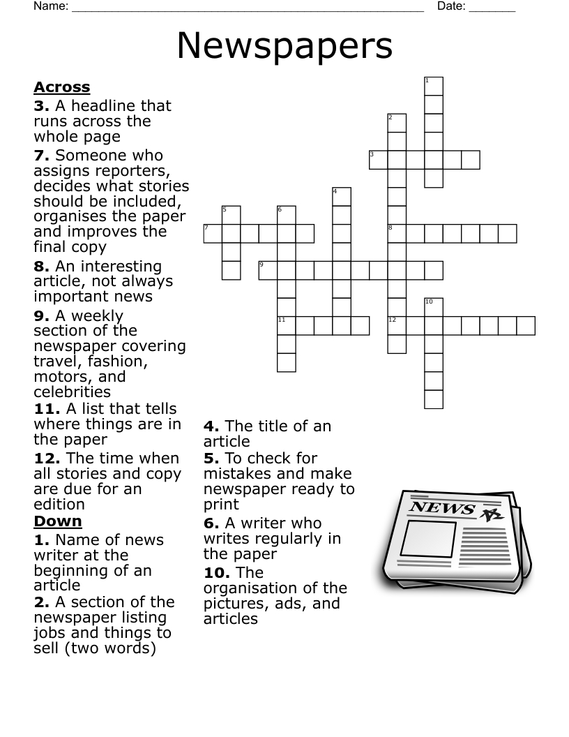 Newspapers Crossword - Wordmint for Printable Newspaper Crossword Puzzles For Free