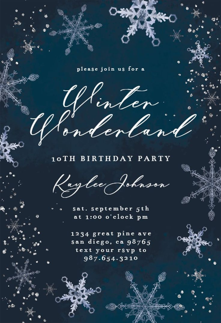 Night Snowfall - Party Invitation Template (Free) | Greetings Island within Greetings Island Free Printable Invitations