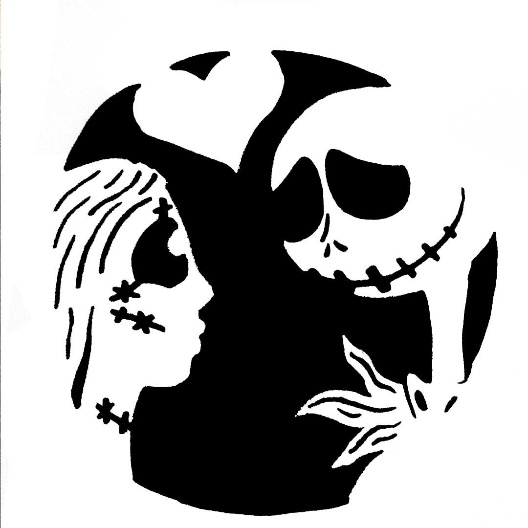 Nightmare Before Christmas: Jack &amp;amp; Sally (Pumpkin Stencil in Jack Skellington And Sally Pumpkin Stencils Free Printable
