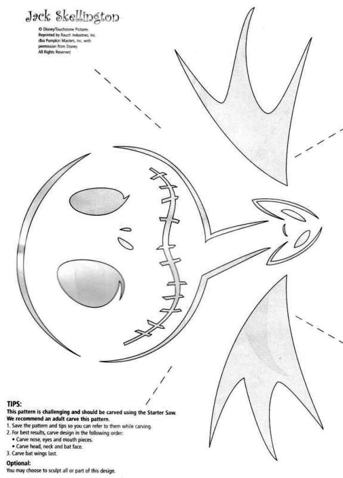 Nightmare Before Christmas: Jack Skellington (Pumpkin Stencil regarding Jack Skellington Stencil Free Printable