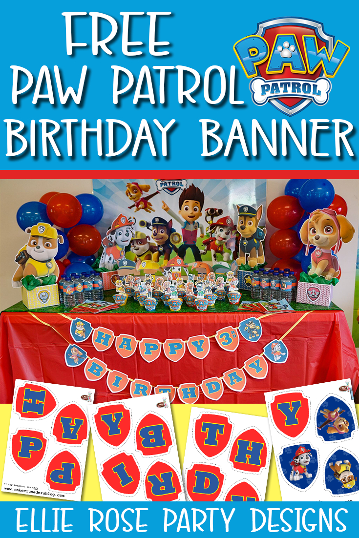 No.1 Best Free Paw Patrol Birthday Banner Printables - Worksheets regarding Free Paw Patrol Birthday Printables