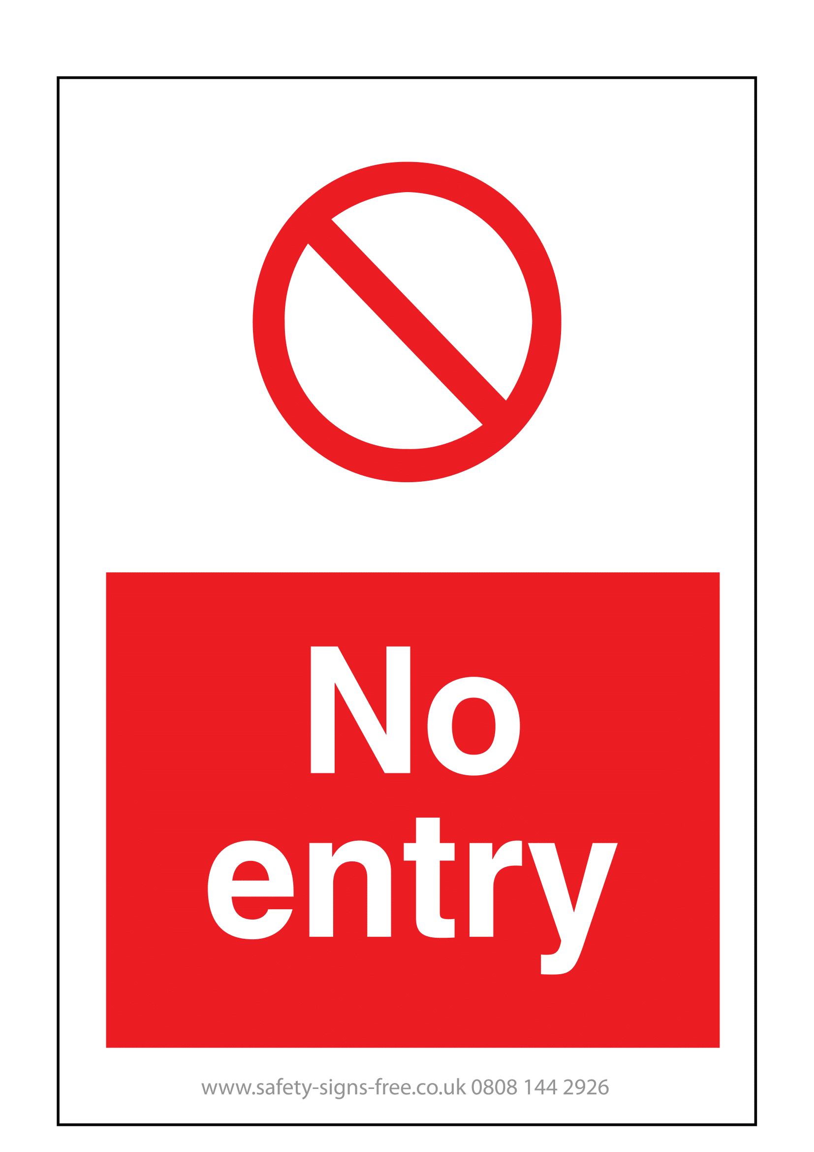 No Entry Signs | Poster Template with Free Printable No Entry Sign