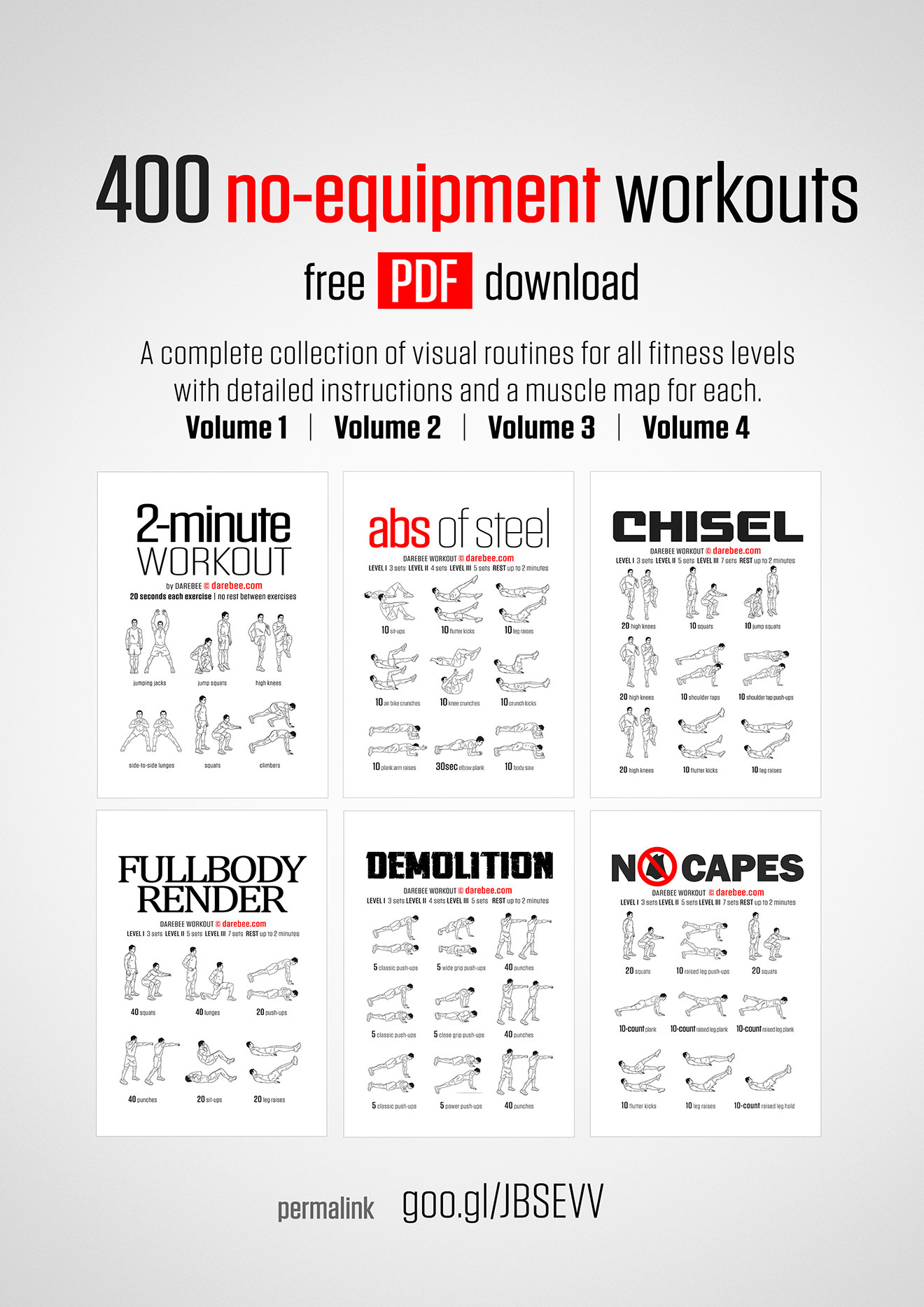 No-Equipment Workouts Book with Free Printable Workout Routines