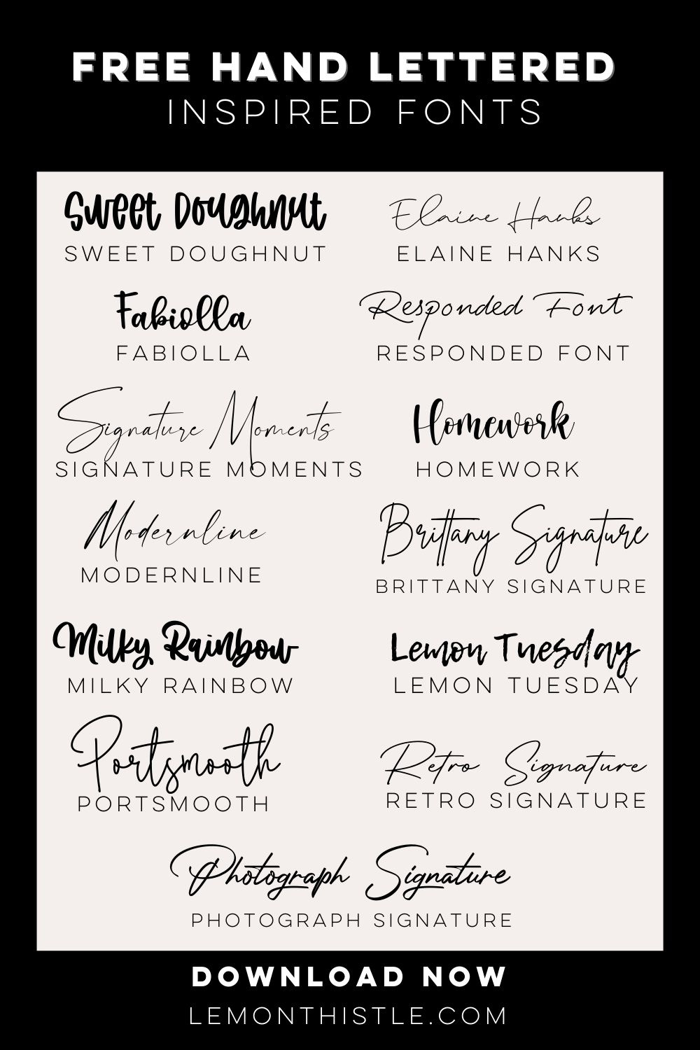 No Hand Lettering? Fake It With Fonts! - Lemon Thistle within Free Printable Fonts No Download