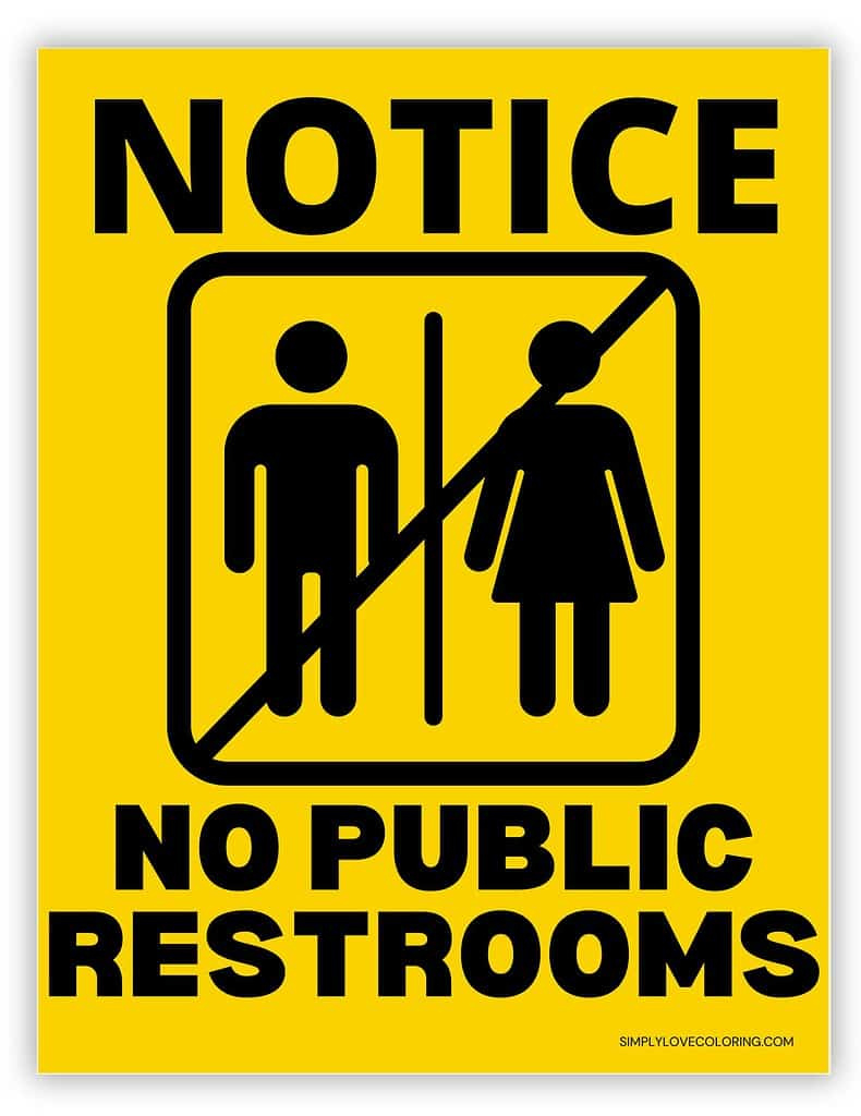 No Public Restrooms Printable Signs (Free Pdf Downloads) - Simply inside Free Printable No Restroom Signs