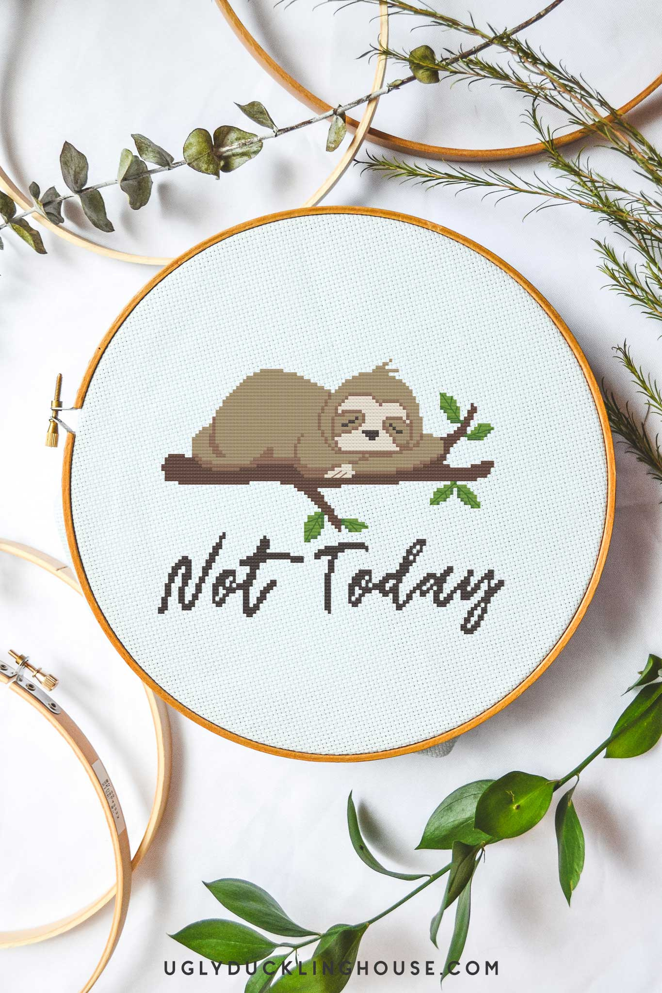 Not Today&amp;quot; Sloth | Free Cross Stitch Pattern • Ugly Duckling House pertaining to Cross Stitch Patterns Free Printable