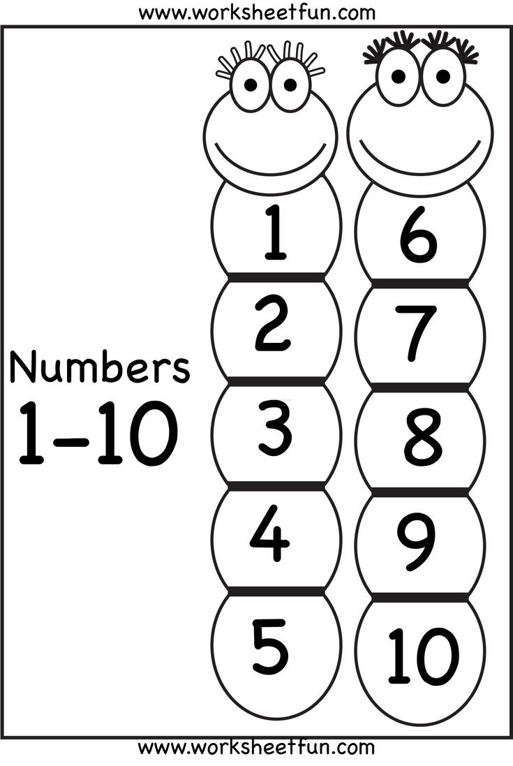 Number Chart – 1-10 / Free Printable Worksheets for Free Printable Counting Worksheets 1 10