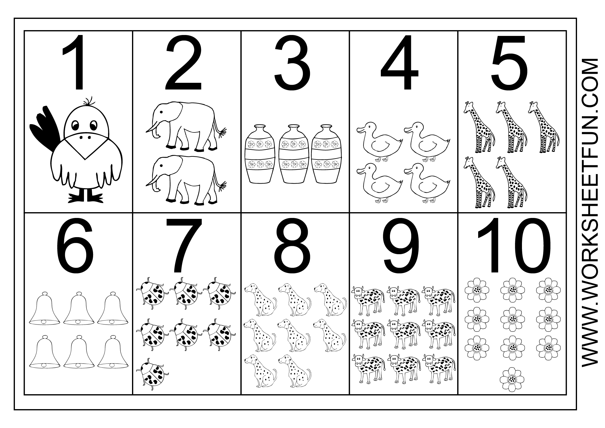 Number Chart 1-10 | Free Printable Worksheets - Worksheets Library with regard to Free Printable Counting Worksheets 1 10