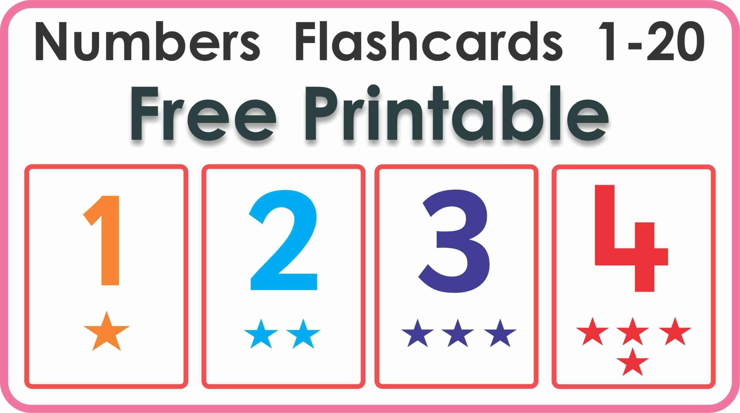 Number Flashcards- 1 To 20 Free Printable | Montessoriseries regarding Free Printable Numbers 1 20