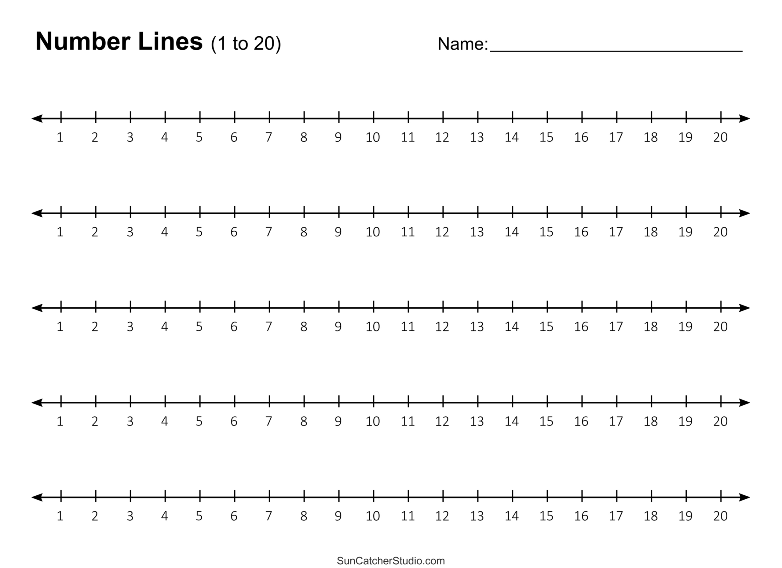 Number Lines (Integers, Decimals, Blank, Missing Numbers) – Free inside Free Printable Number Line