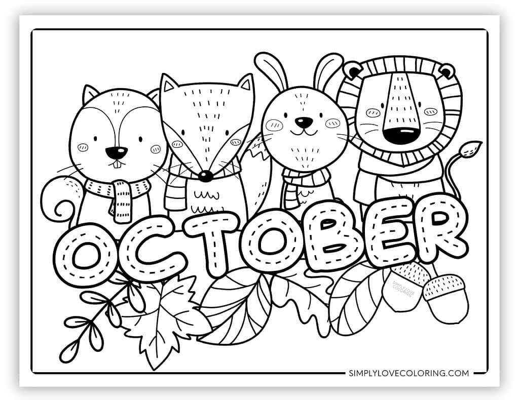 October Coloring Pages (Free Pdf Printables) - Simply Love Coloring intended for Free Printable October Coloring Sheets