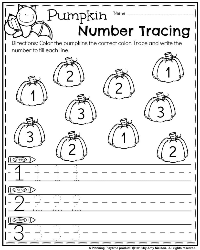 October Preschool Worksheets - Planning Playtime for Free October Preschool Printables