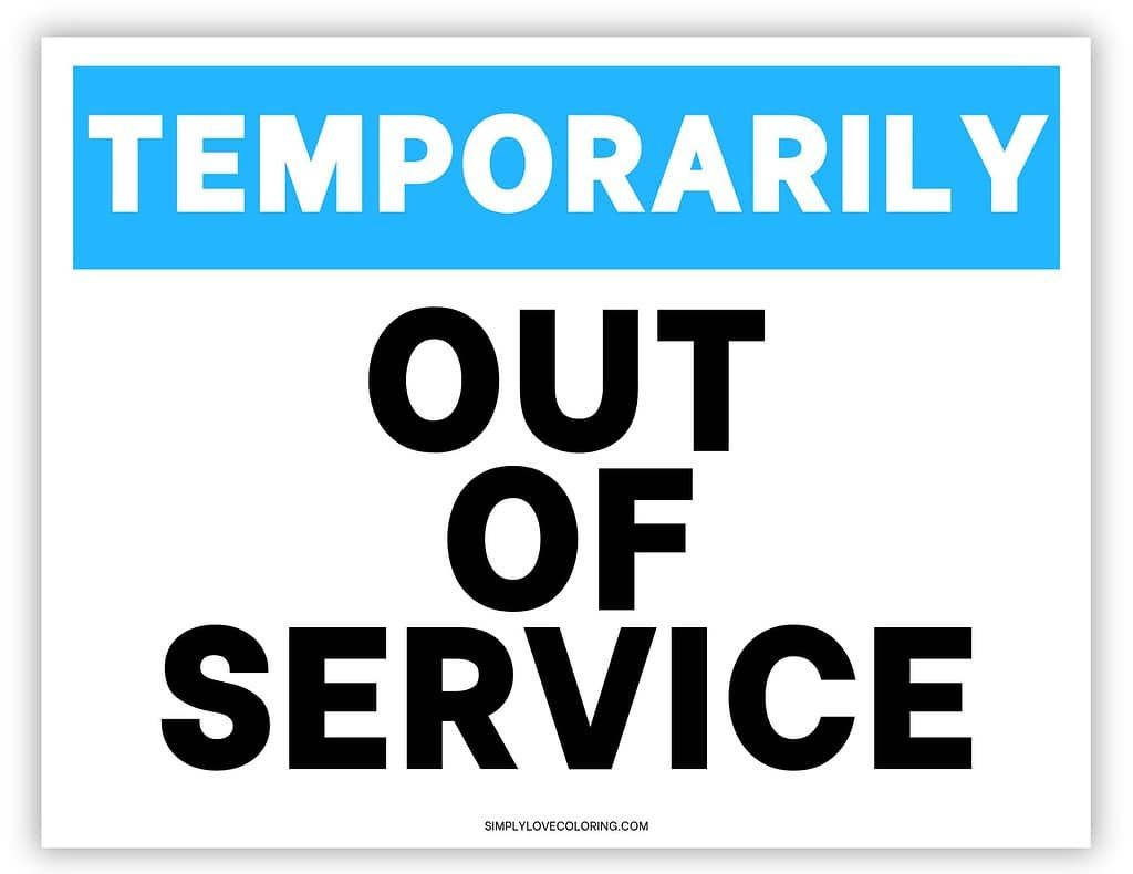 Out Of Service Printable Sign (Free Pdf Download) - Simply Love pertaining to Free Printable Out Of Service Sign