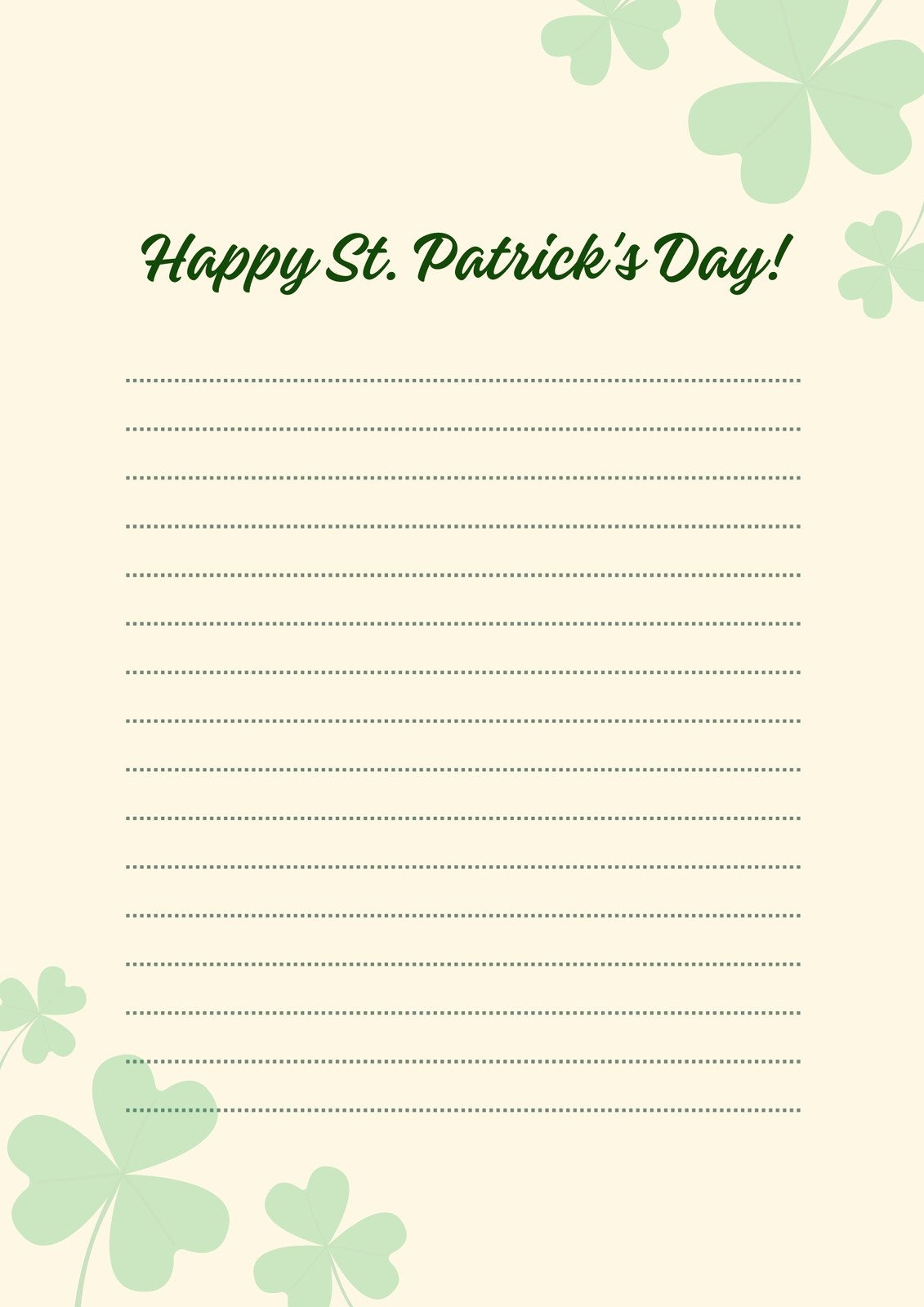 Page 2 - Free And Customizable St Patricks Templates with Free Printable St Patricks Day Stationery