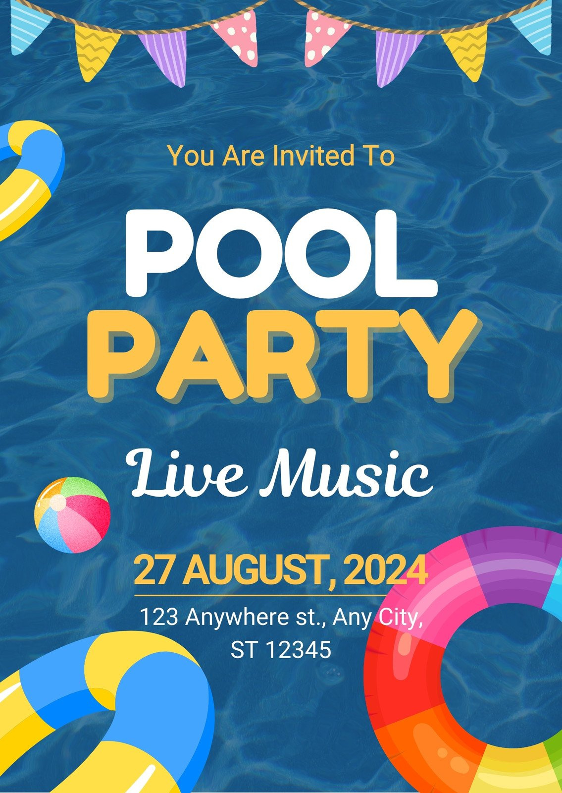 Page 2 - Free Printable, Customizable Pool Party Invitation for Free Printable Pool Party Invitation Cards