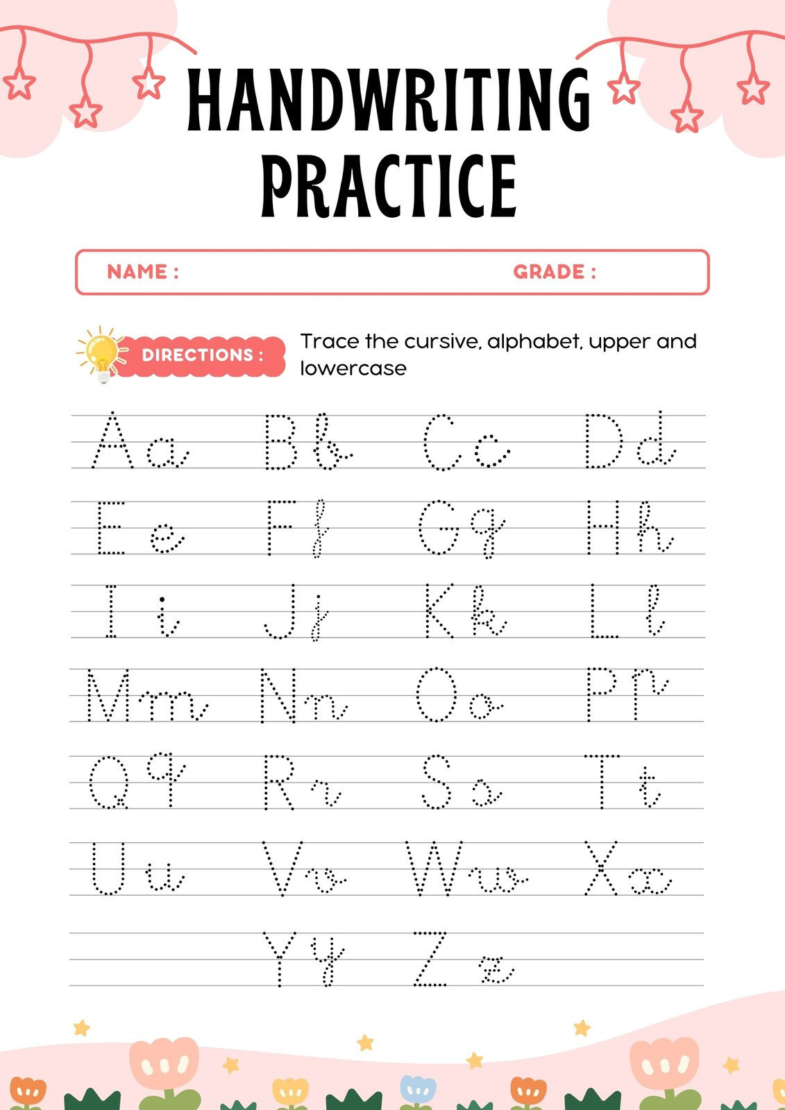 Page 3 - Free Custom Printable Handwriting Worksheet Templates | Canva within Free Printable Handwriting Worksheets