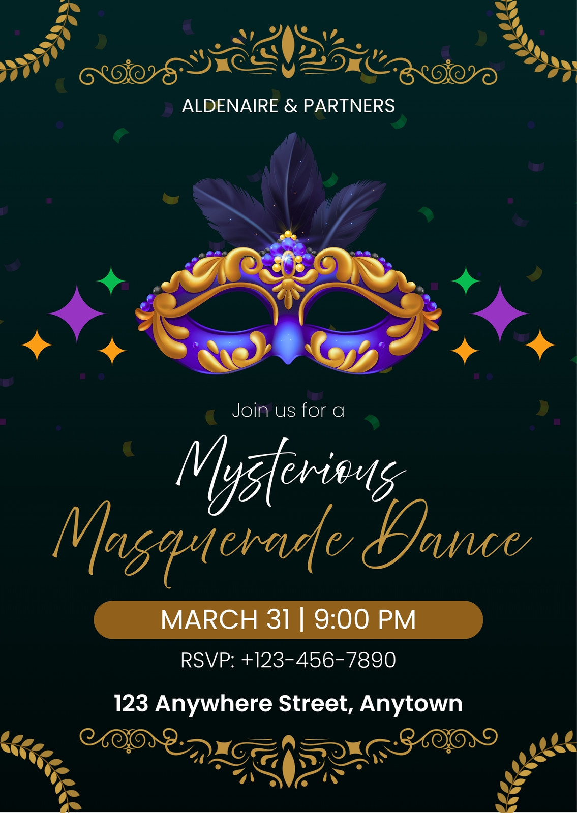 Page 3 - Free Printable, Customizable Masquerade Invitation throughout Free Printable Masquerade Birthday Invitations