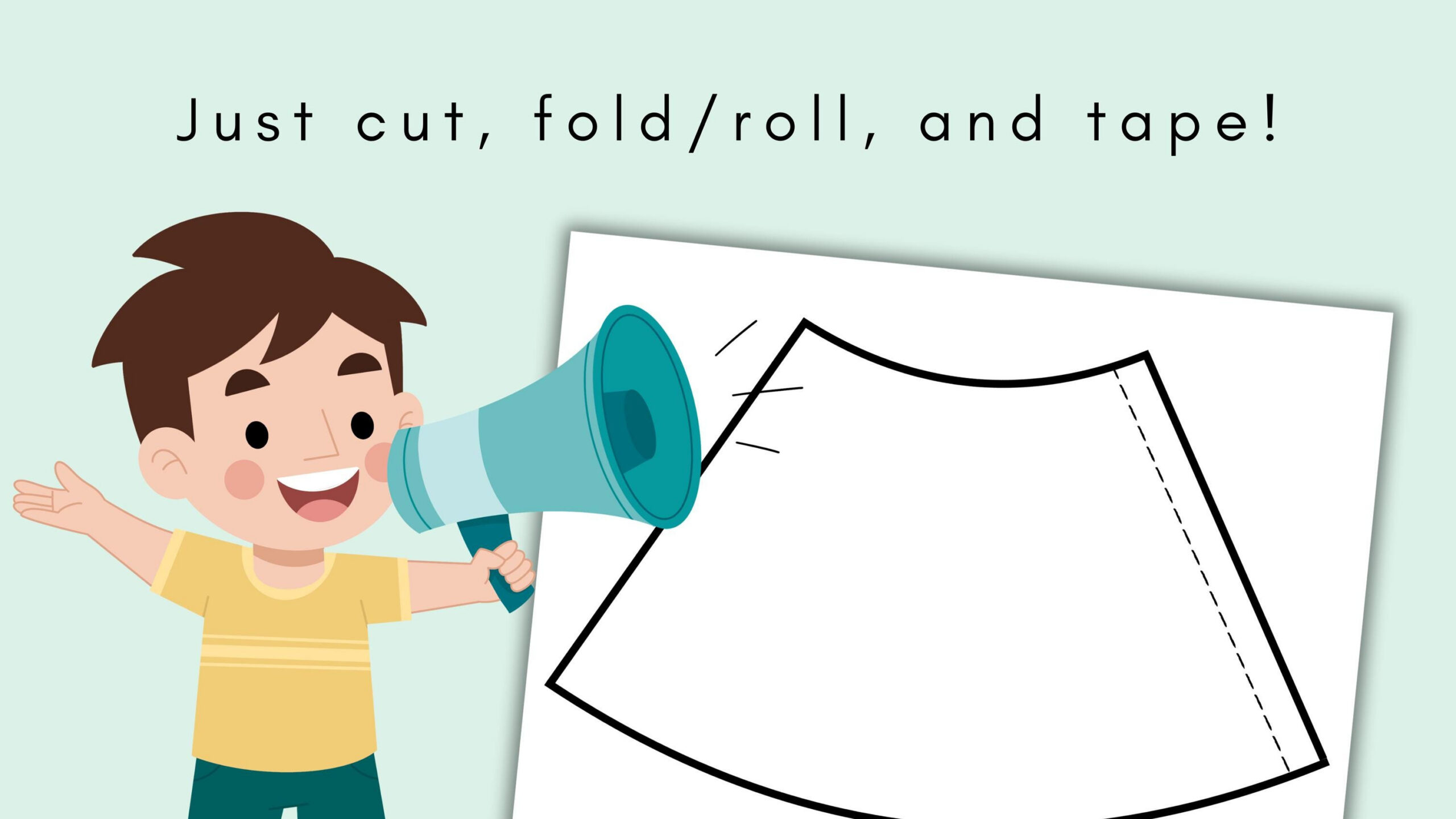 Paper Megaphone Template, Megaphone Craft Printable, Craft pertaining to Free Printable Megaphone Template