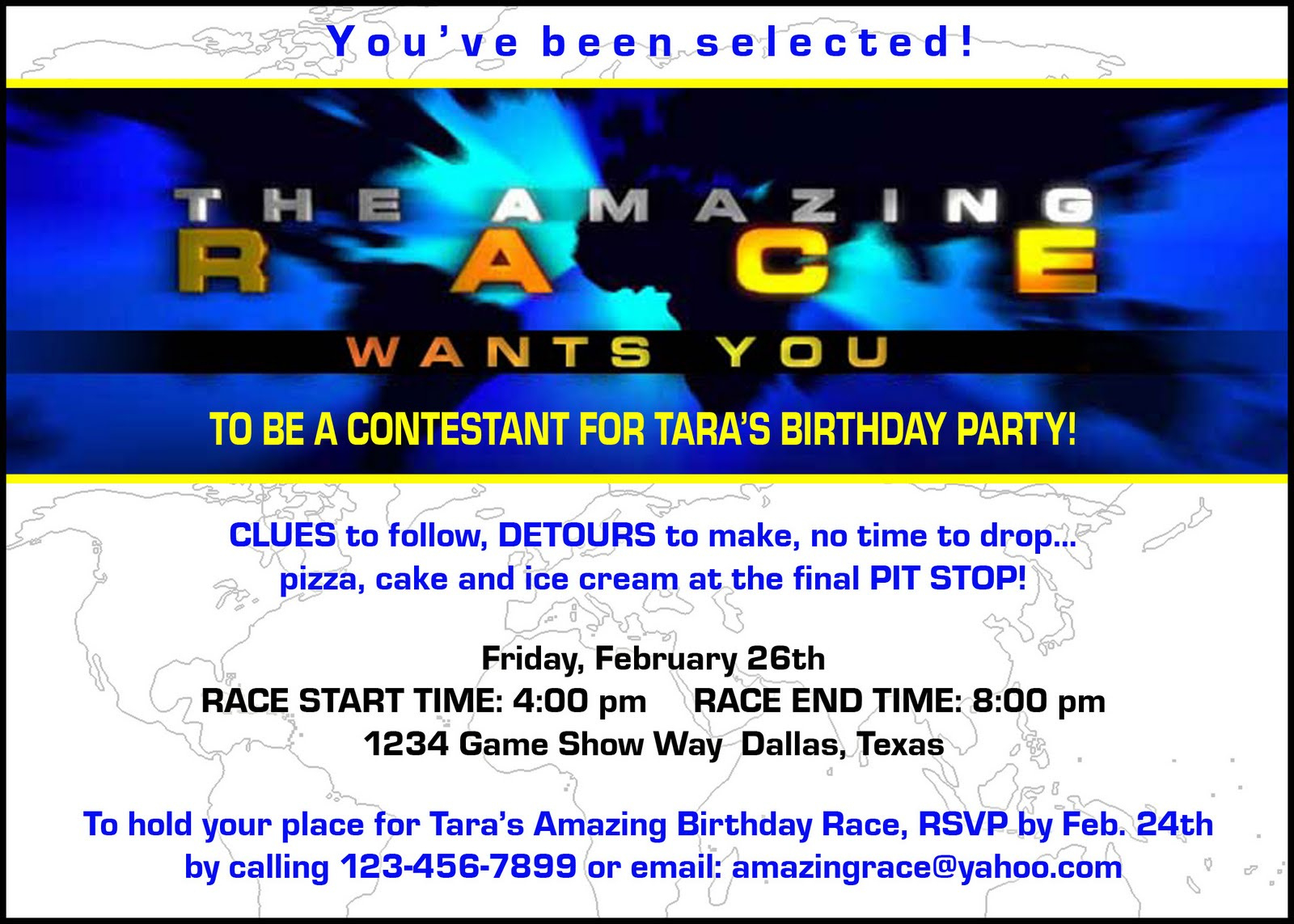 Paper Perfection: Free &amp;quot;Amazing Race&amp;quot; Birthday Party Invitation intended for Free Printable Amazing Race Invitations
