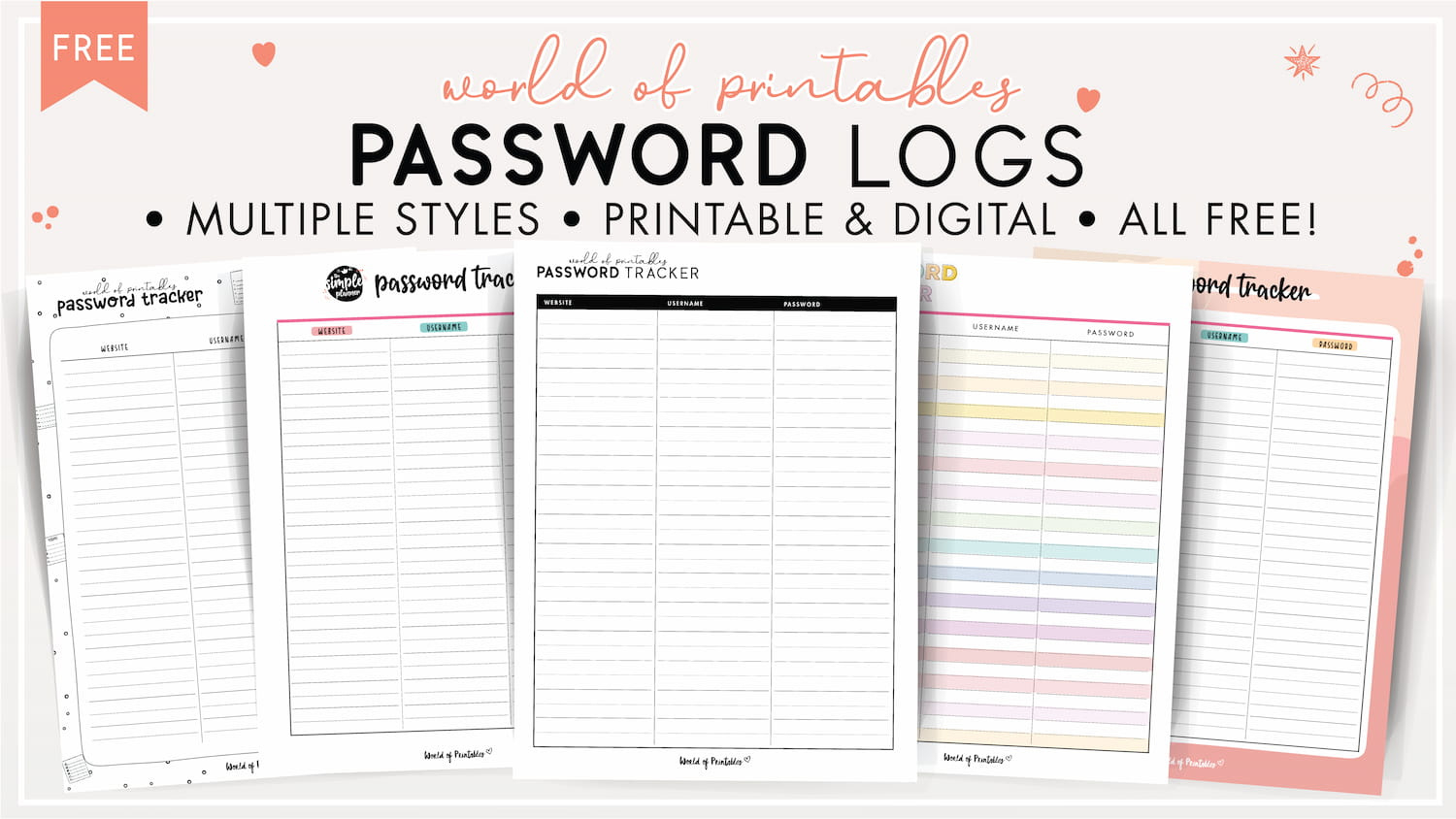 Password Templates - World Of Printables within Free Printable Password Organizer