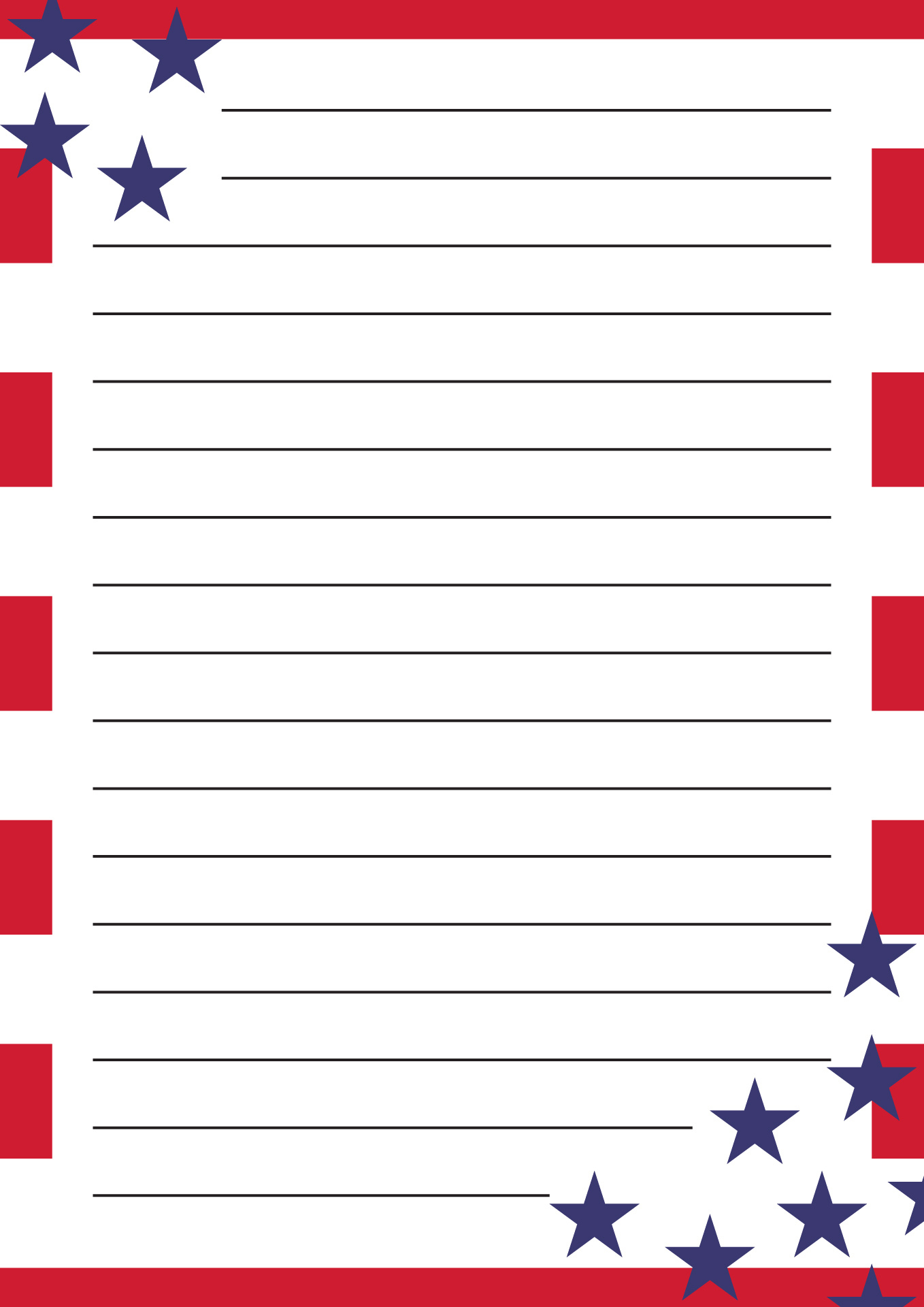 Patriotic Stationery - 11 Free Pdf Printables | Printablee throughout Free Printable Patriotic Writing Paper