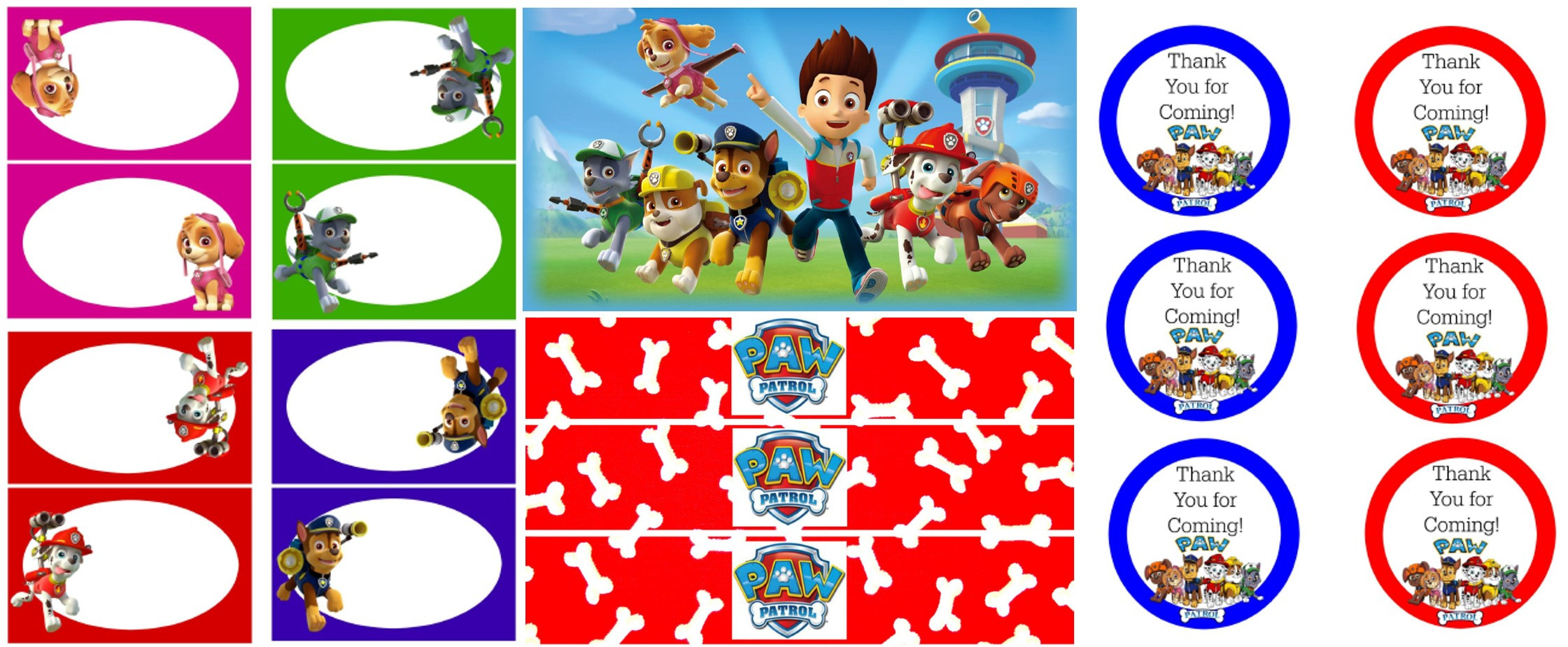 Paw Patrol Party Free Printables | Tickled Pink Party Ideas with Free Printable Paw Patrol Food Labels