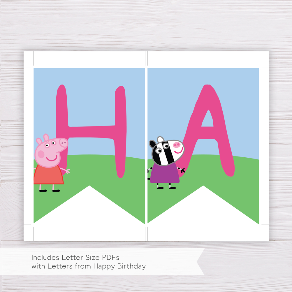 Peppa Pig Birthday/Party Banner - Dgtally throughout Peppa Pig Birthday Banner Printable Free