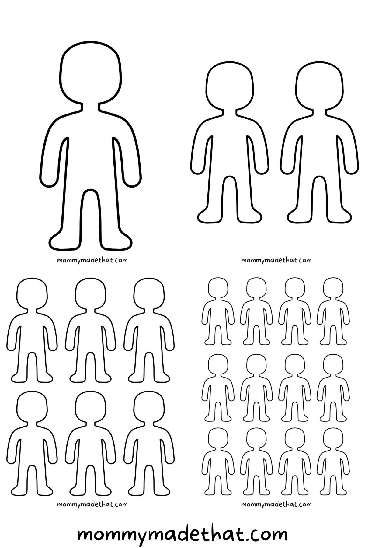 Person Outline And Templates (Lots Of Free Printables!) throughout Free Printable Person Template