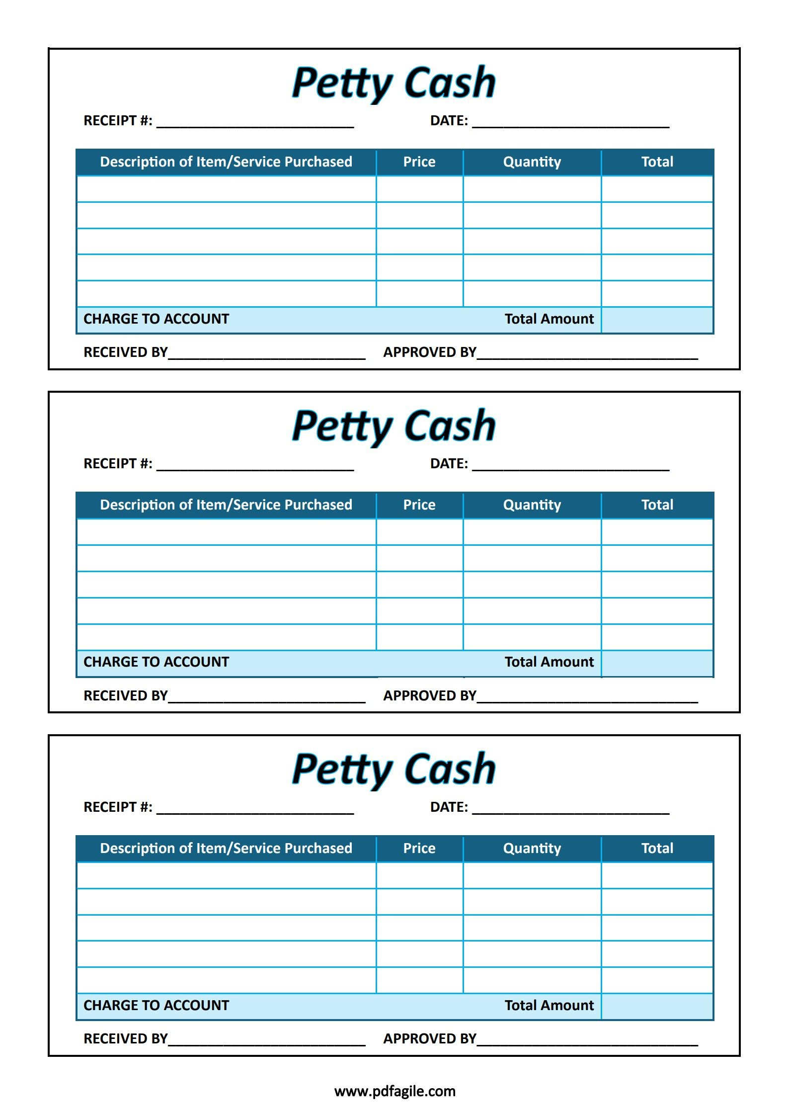 Petty Cash Receipt Template | Pdf Agile with regard to Free Printable Petty Cash Template