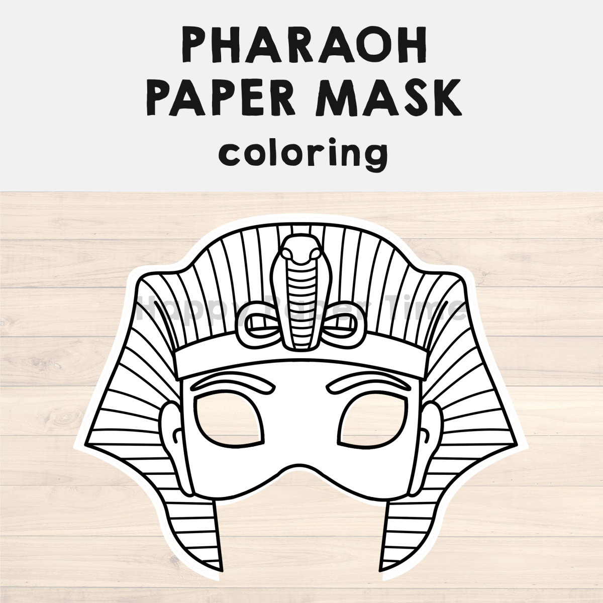 Pharaoh Paper Mask Printable Ancient Egypt Coloring Craft Activity with Free Printable Egyptian Masks