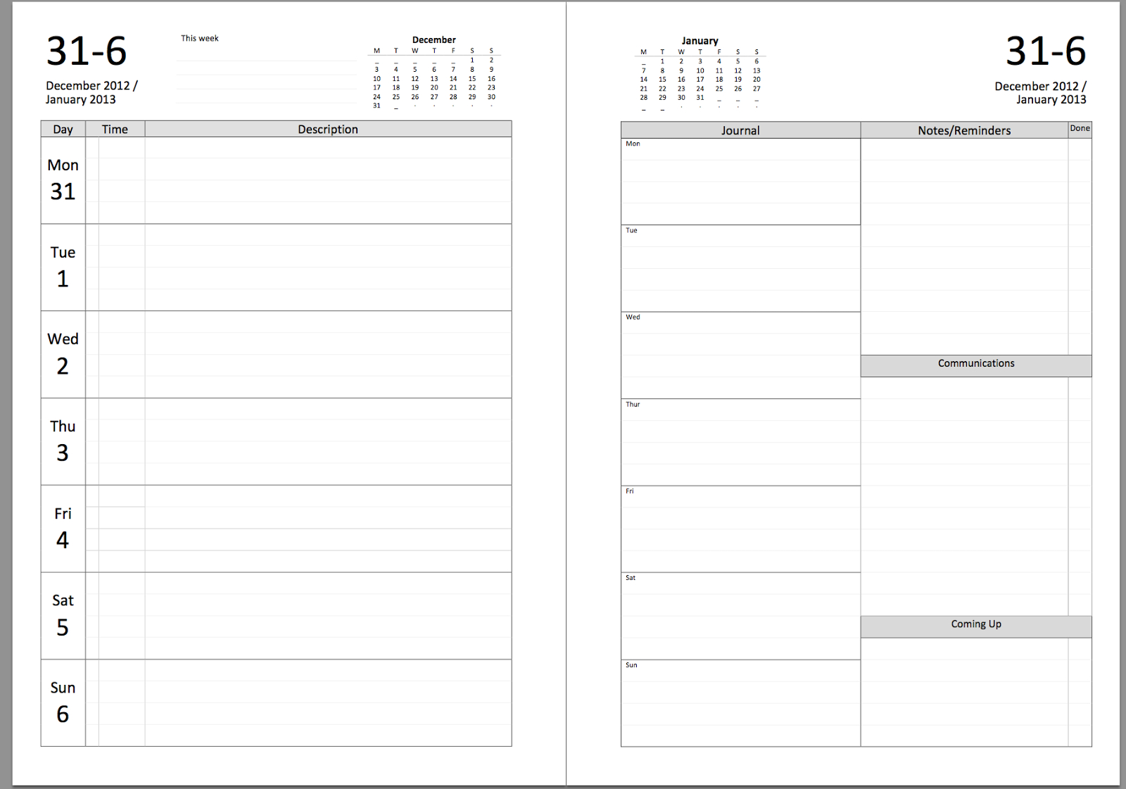 Philofaxy: Diaries 2026 throughout Free Filofax Printables