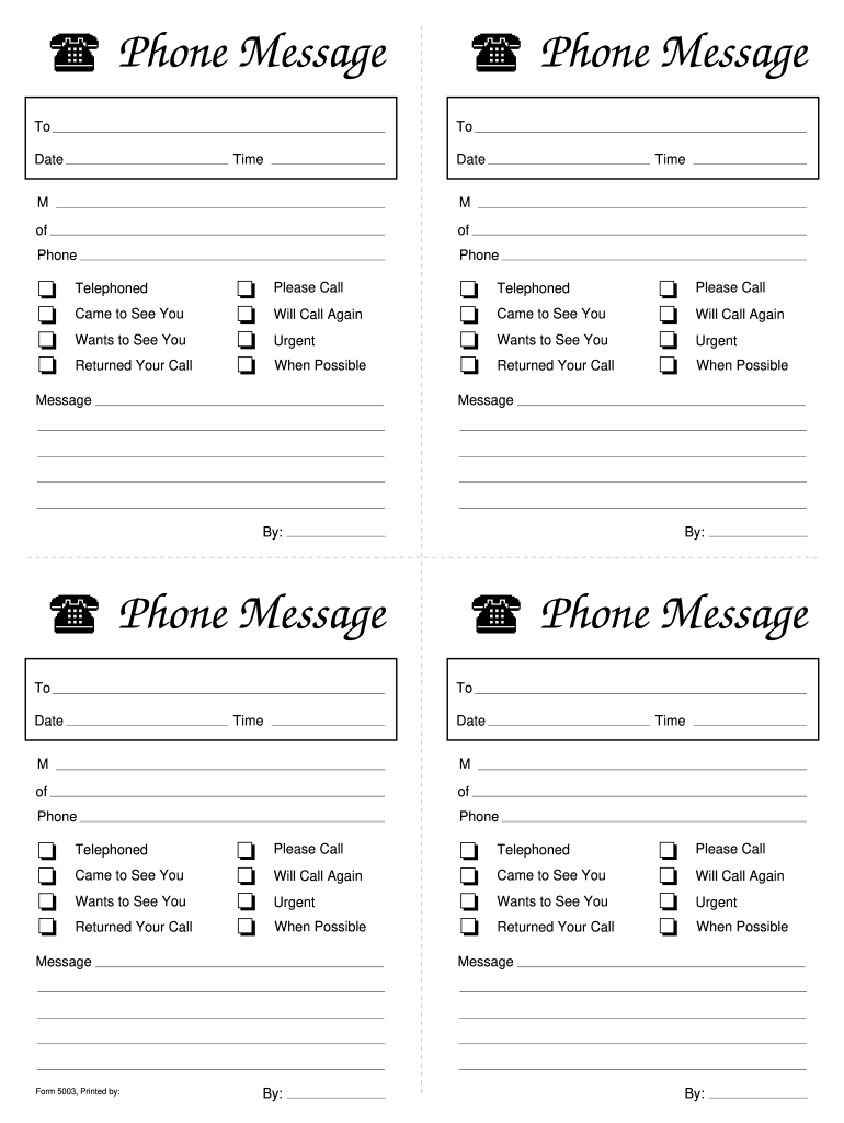 Phone Message Template: Fill Out &amp;amp; Sign Online | Dochub regarding Free Printable Phone Message Template