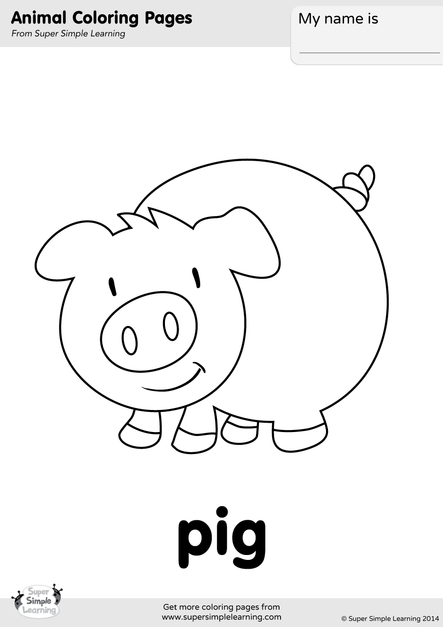 Pig Coloring Page - Super Simple in Pig Coloring Sheets Free Printable