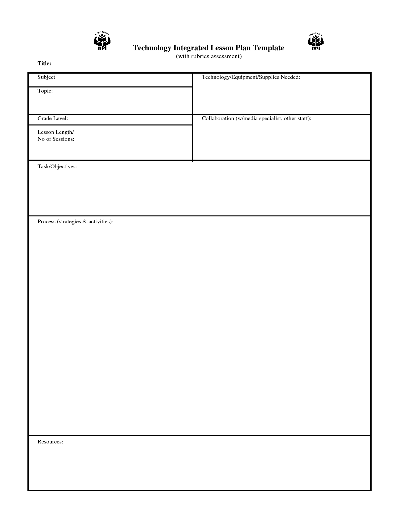 Pin Page - Worksheets Library in Free Printable Lesson Plan Template Blank