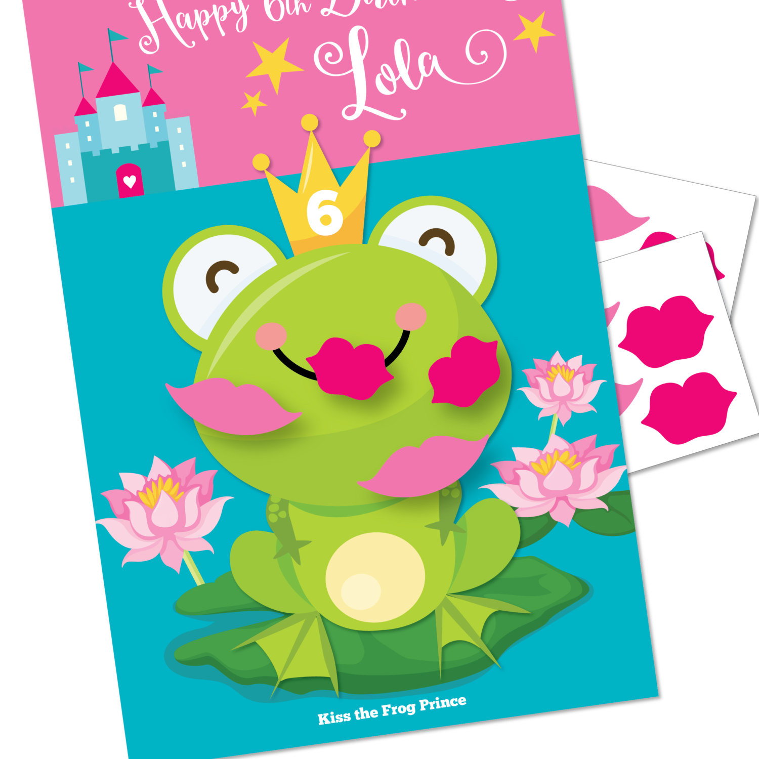 Pin The Lips On The Frog Party Game, Princess Game, Diy Party Game throughout Pin The Kiss On The Frog Free Printable